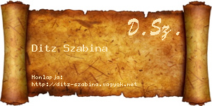 Ditz Szabina névjegykártya